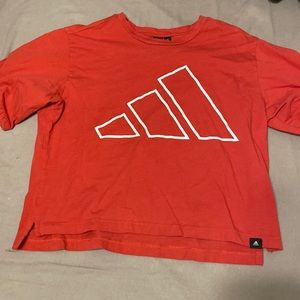 Coral red adidas size M crop top
